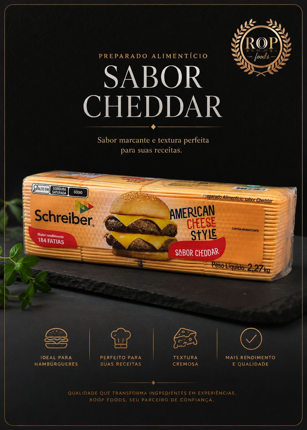 Cheddar Fatiado Schreiber 2,27kg